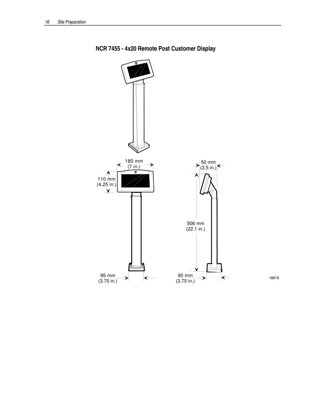 NCR manual NCR 7455 4x20 Remote Post Customer Display 