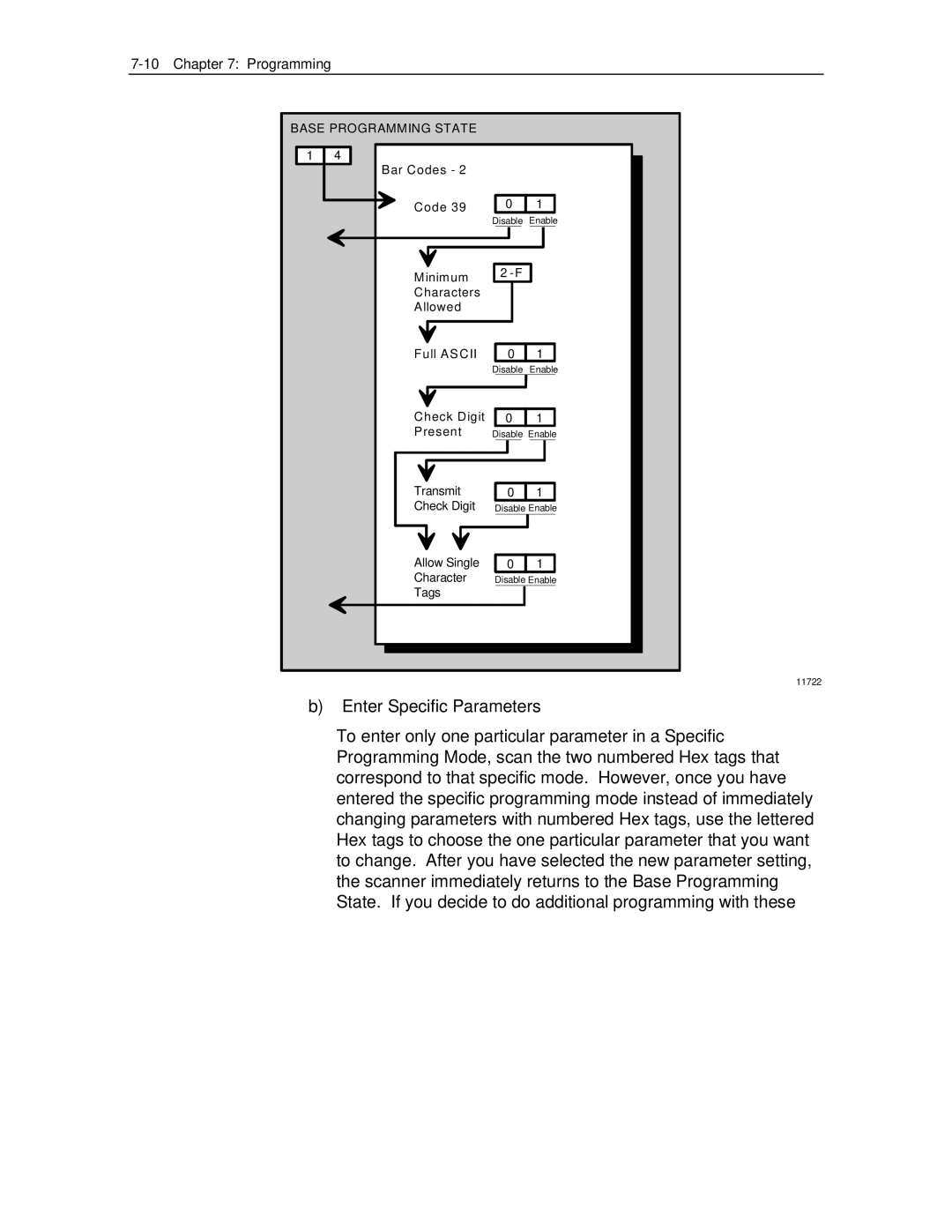 NCR 7870 manual Enter Specific Parameters, Base Programming State 