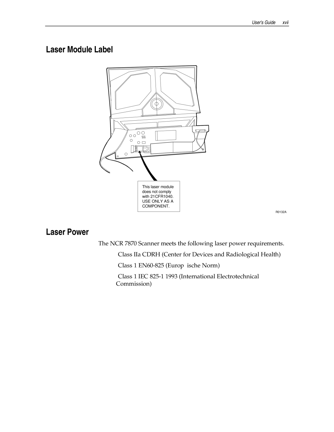 NCR 7870 manual Laser Module Label, Laser Power 