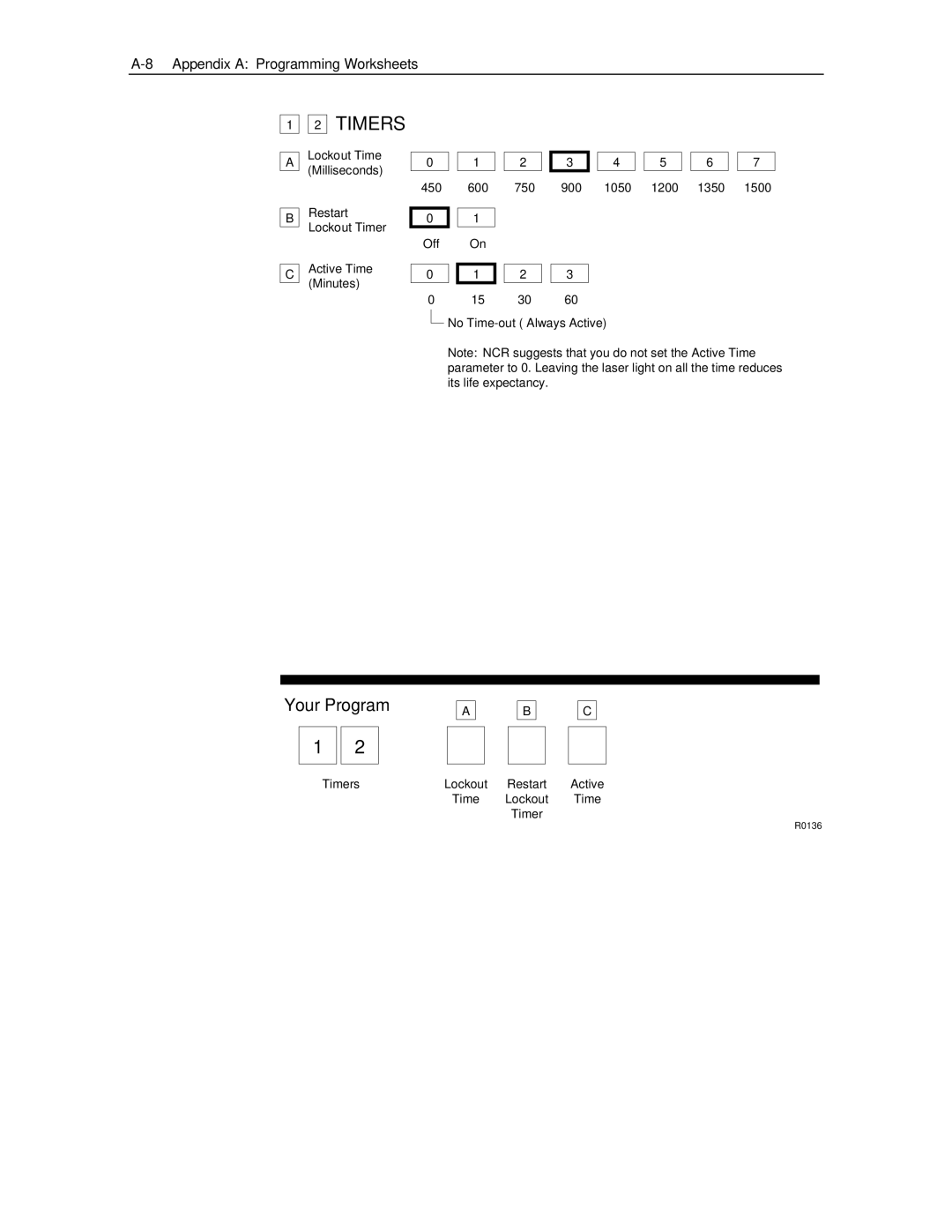 NCR 7870 manual Timers 