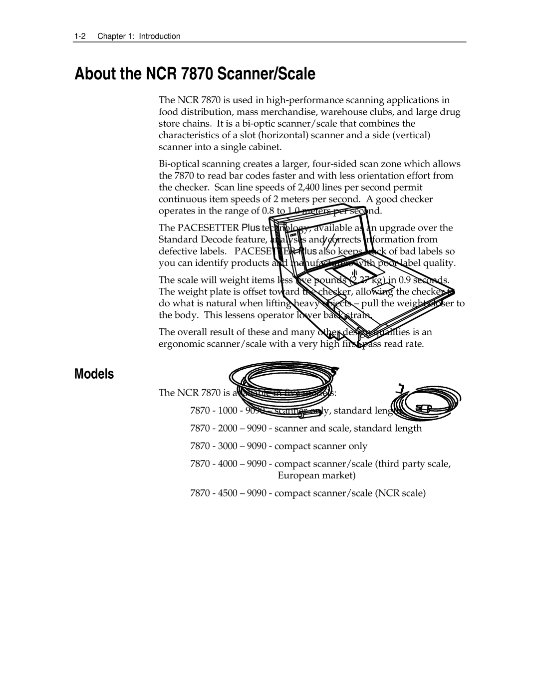 NCR manual About the NCR 7870 Scanner/Scale, Models 