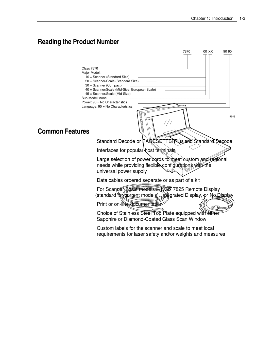 NCR 7870 manual Reading the Product Number, Common Features 