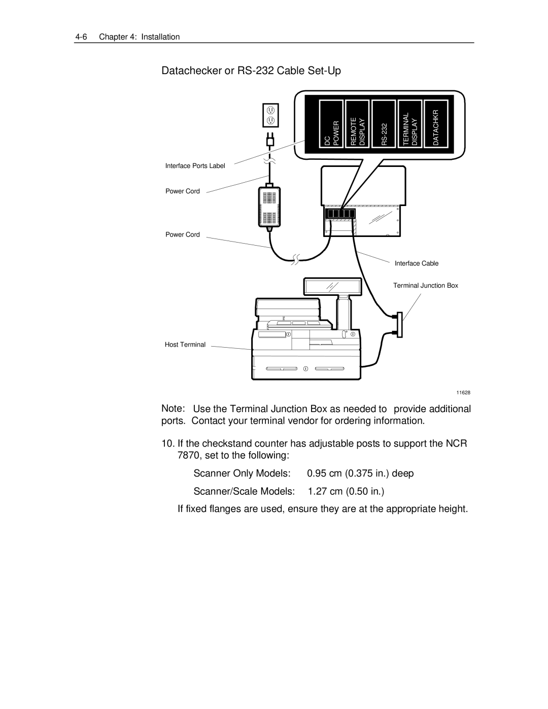 NCR 7870 manual Datachecker or RS-232 Cable Set-Up 