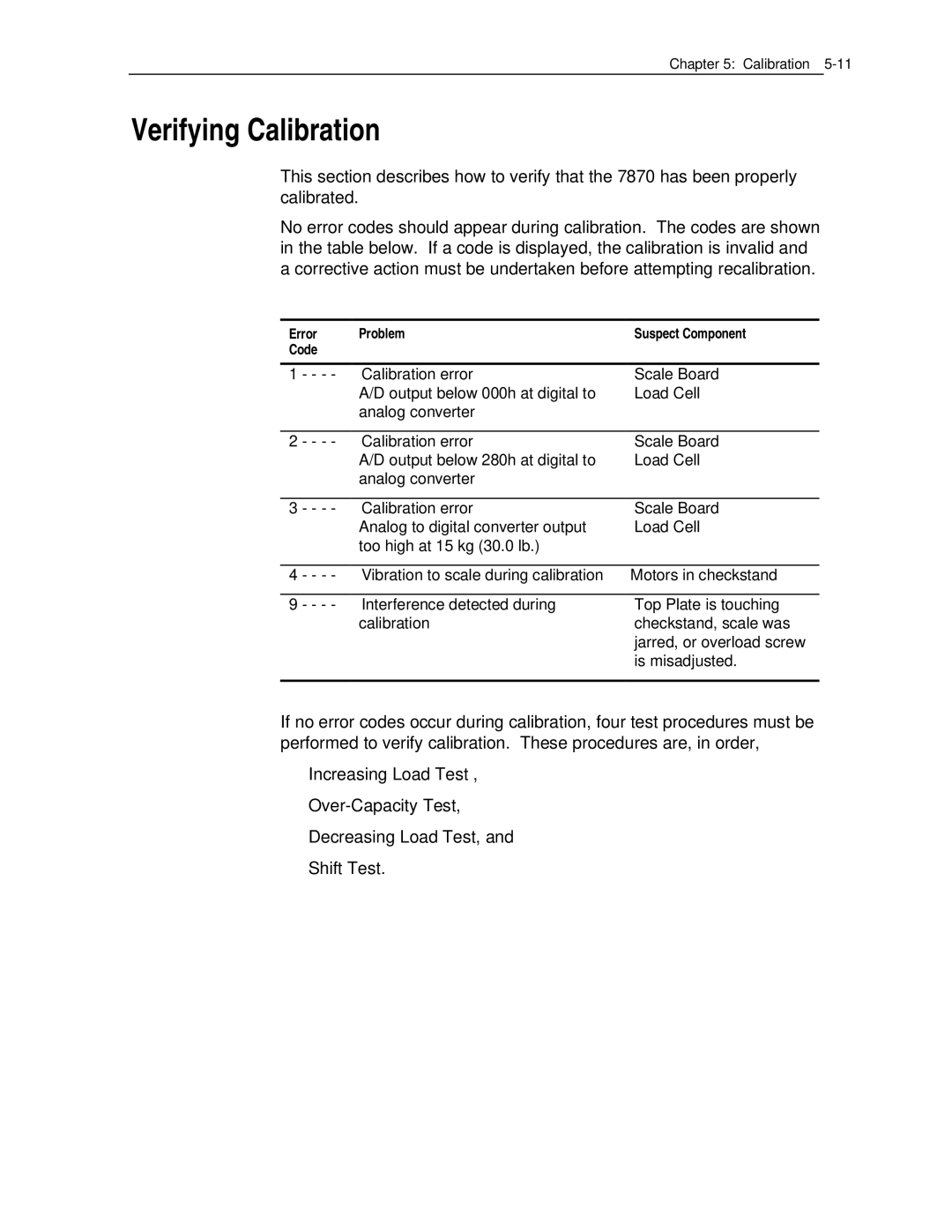 NCR 7870 manual Verifying Calibration 