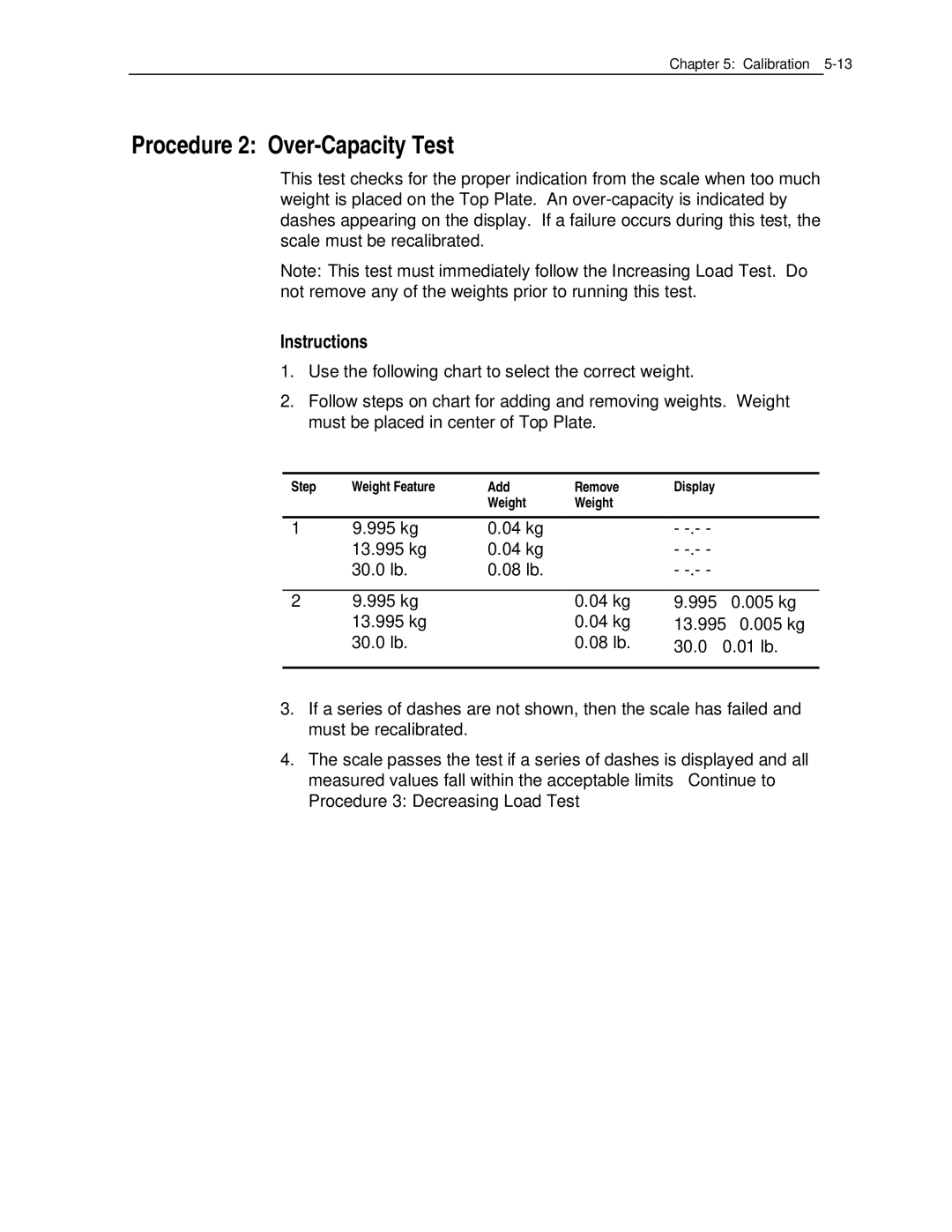 NCR 7870 manual Procedure 2 Over-Capacity Test 