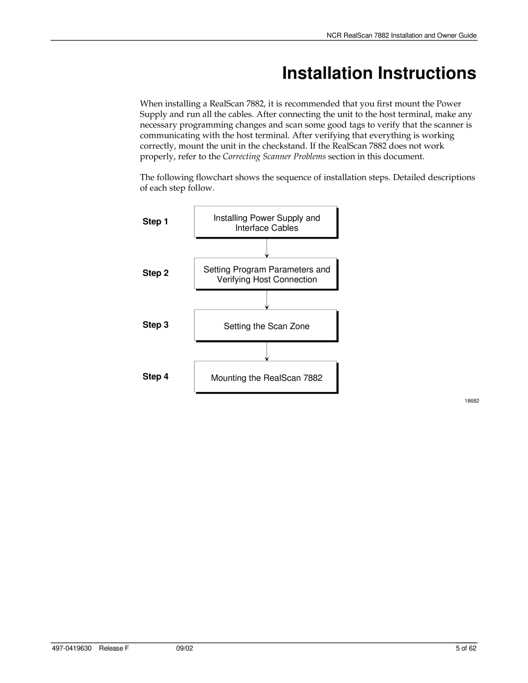 NCR 7882 manual Installation Instructions, Step 