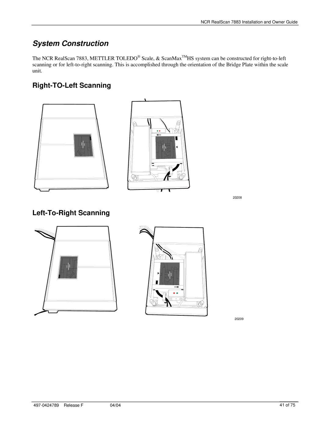 NCR 7883 manual System Construction, Right-TO-Left Scanning, Left-To-Right Scanning 