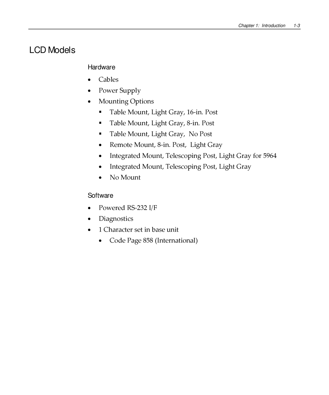 NCR NCR 5972 manual LCD Models 