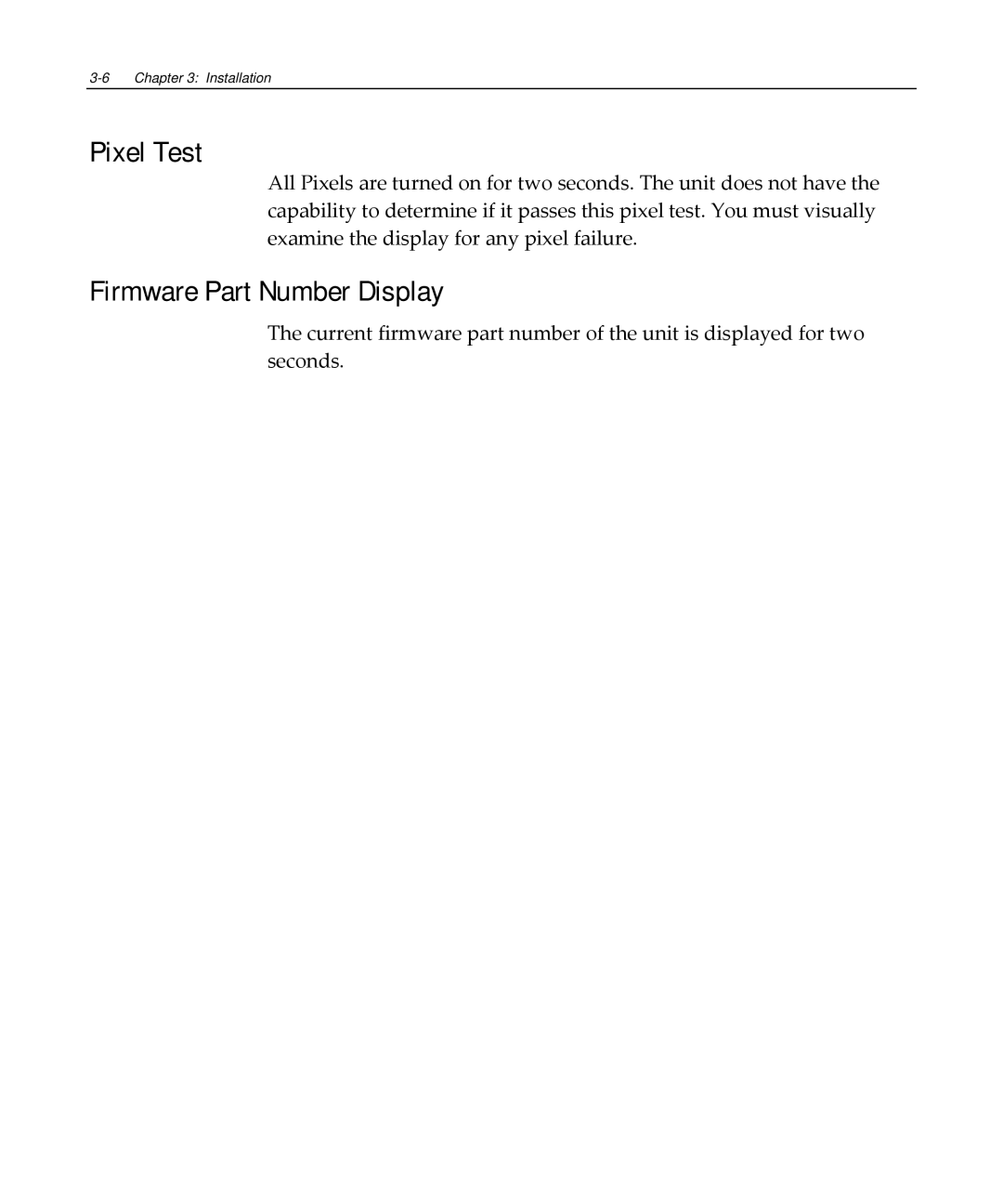 NCR NCR 5972 manual Pixel Test, Firmware Part Number Display 