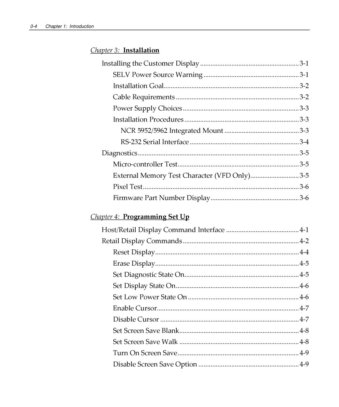 NCR NCR 5972 manual Installation, Programming Set Up 