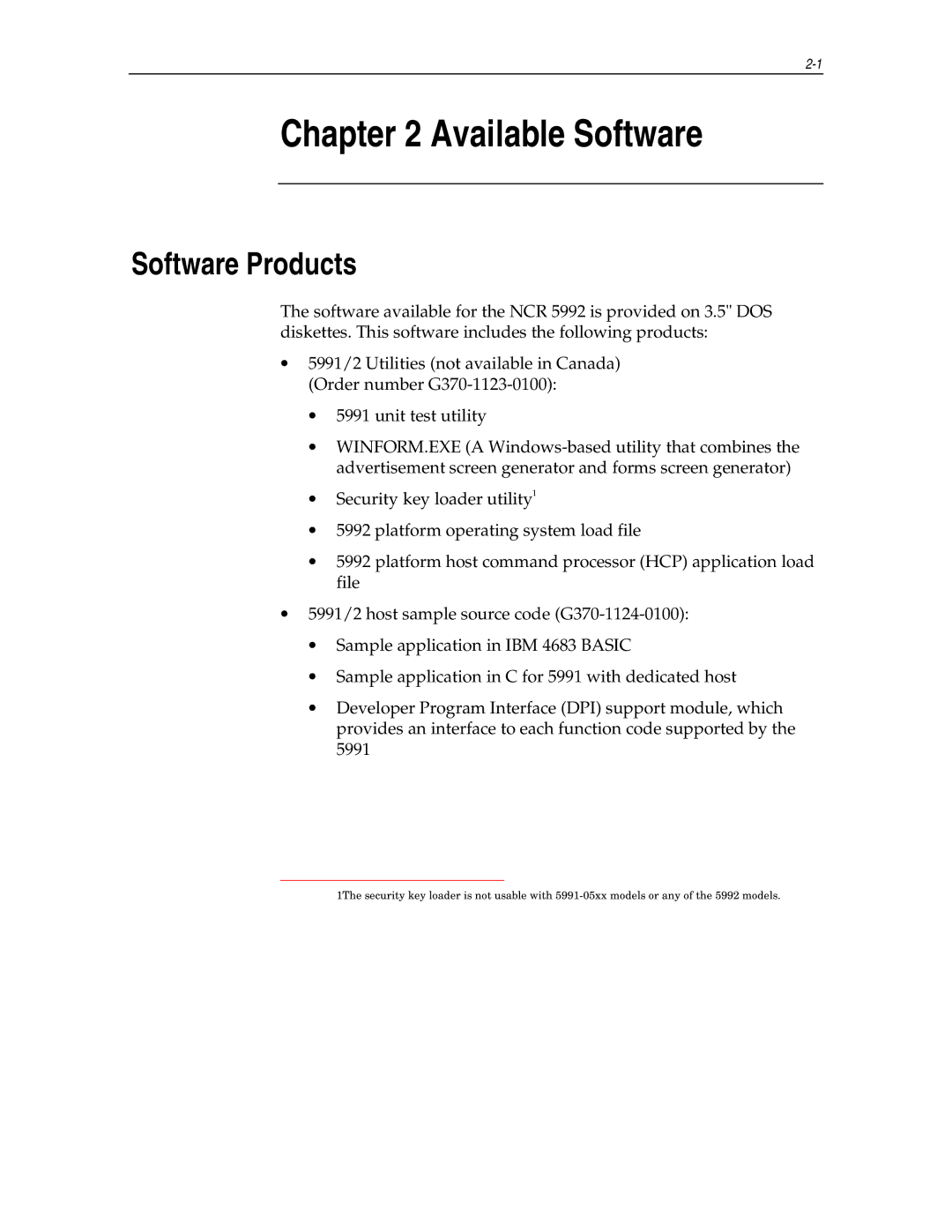 NCR NCR 5992 manual Available Software, Software Products 