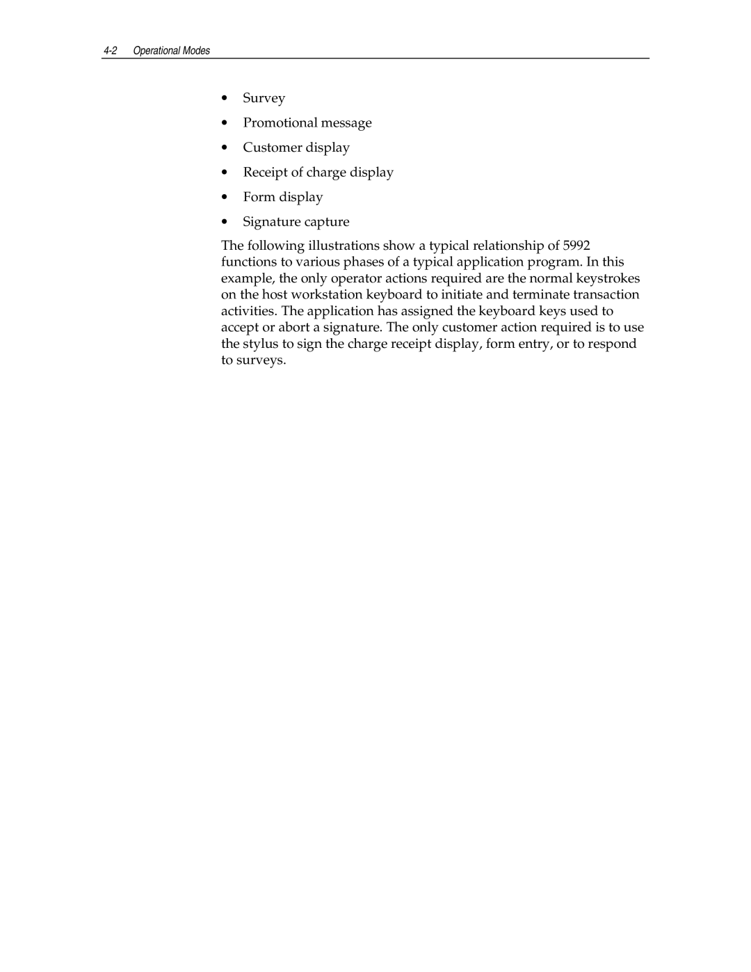 NCR NCR 5992 manual Operational Modes 