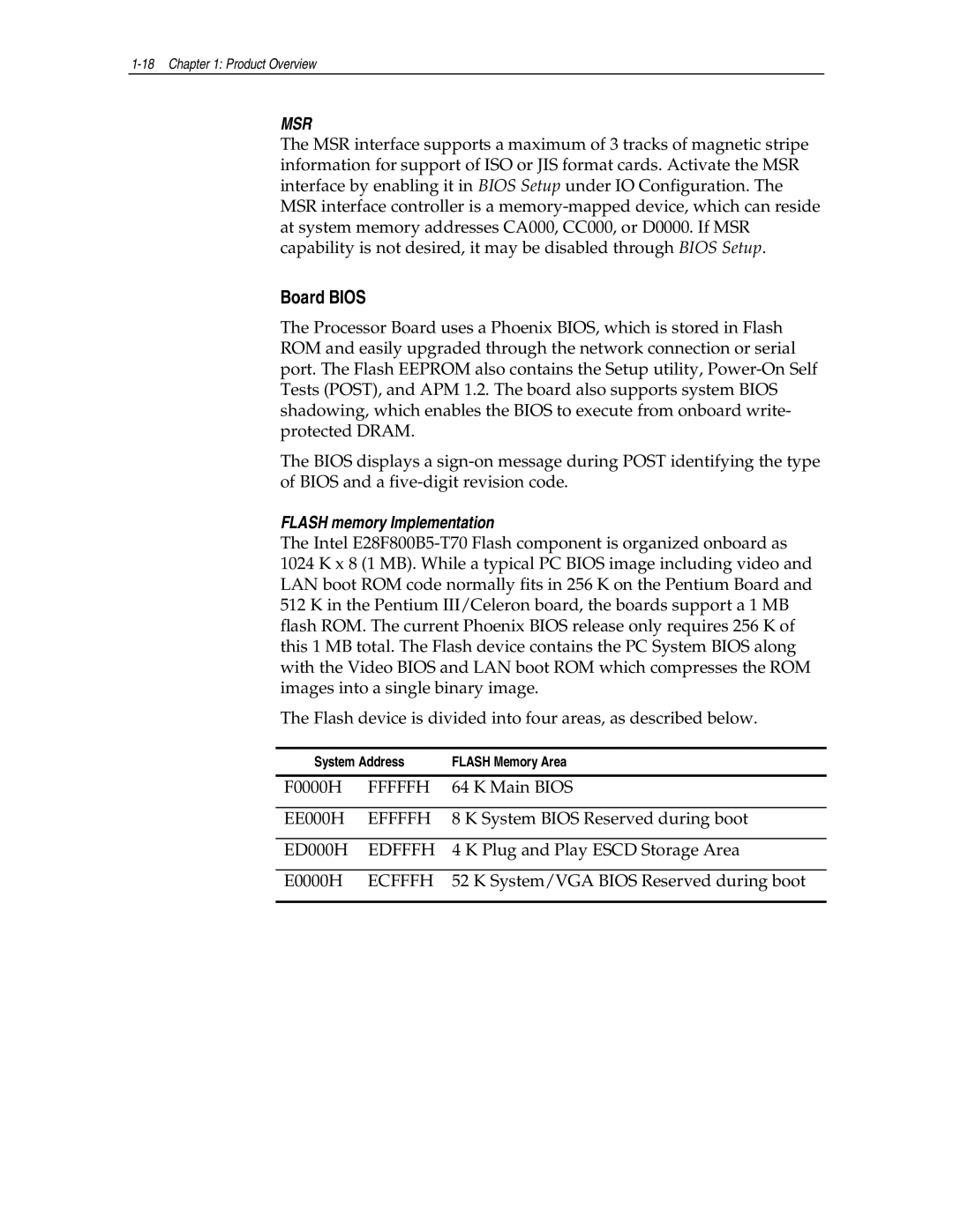 NCR NCR7454 manual Board Bios, Msr 