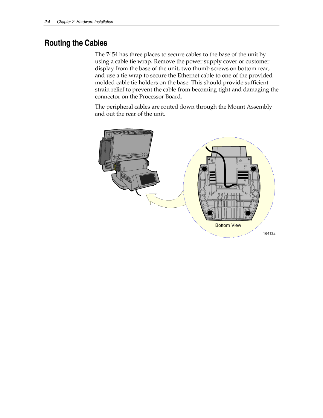 NCR NCR7454 manual Routing the Cables 