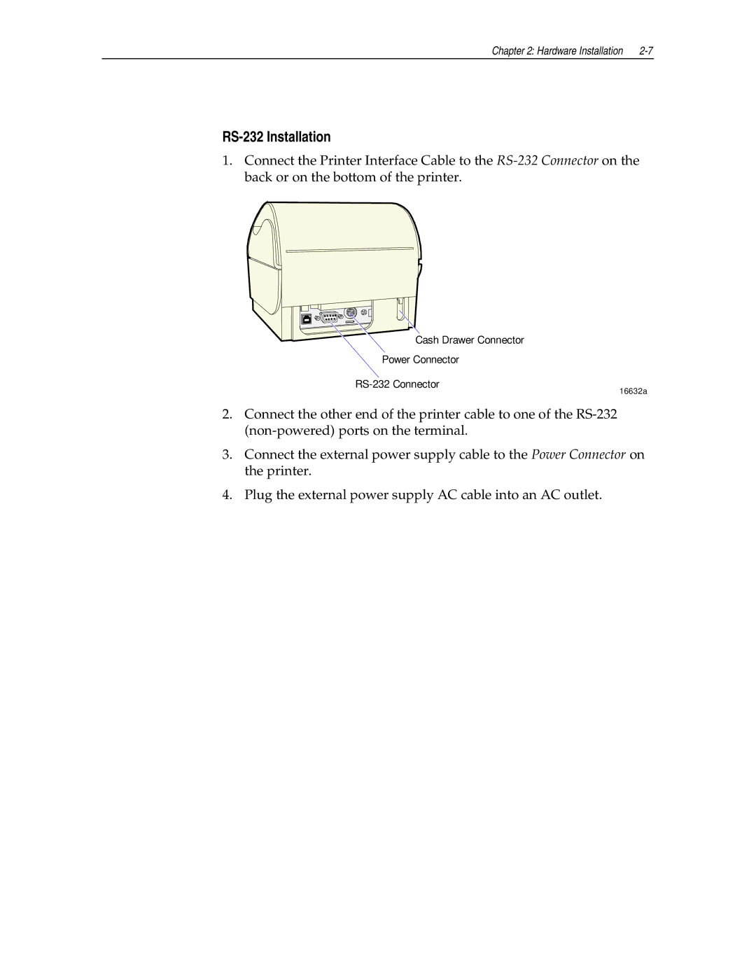 NCR NCR7454 manual RS-232 Installation 