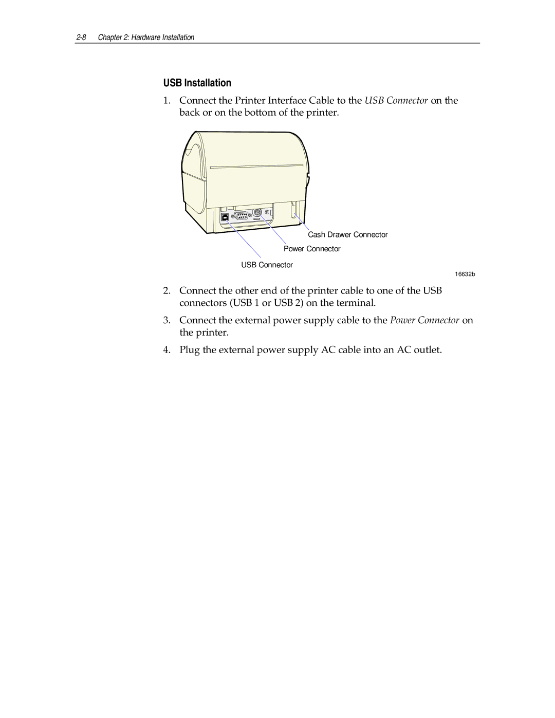 NCR NCR7454 manual USB Installation 