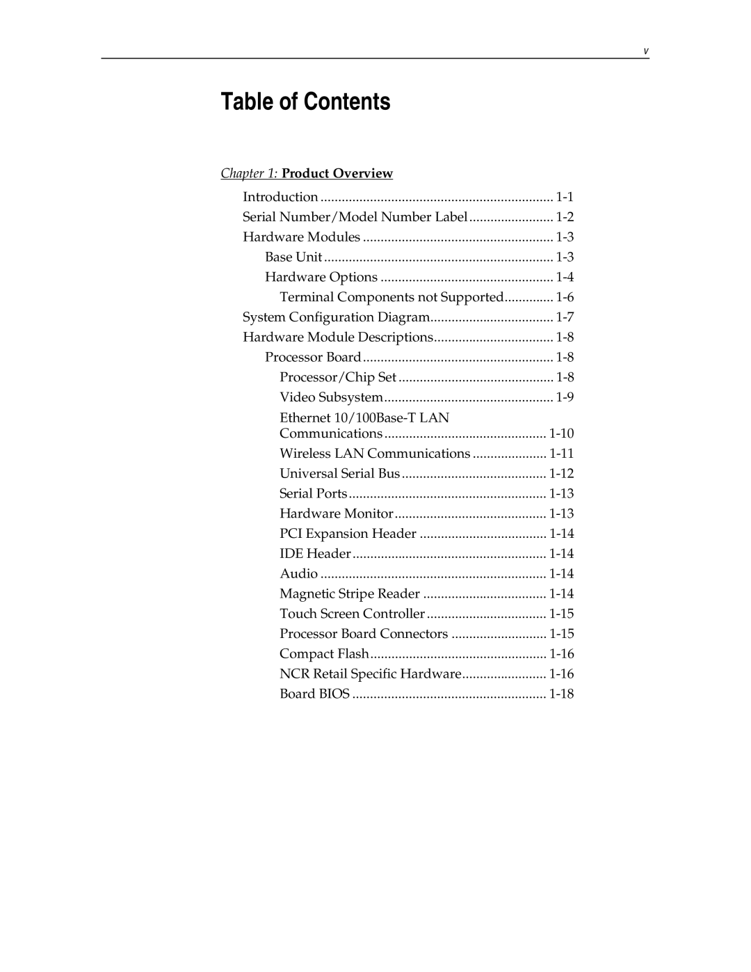 NCR NCR7454 manual Table of Contents 