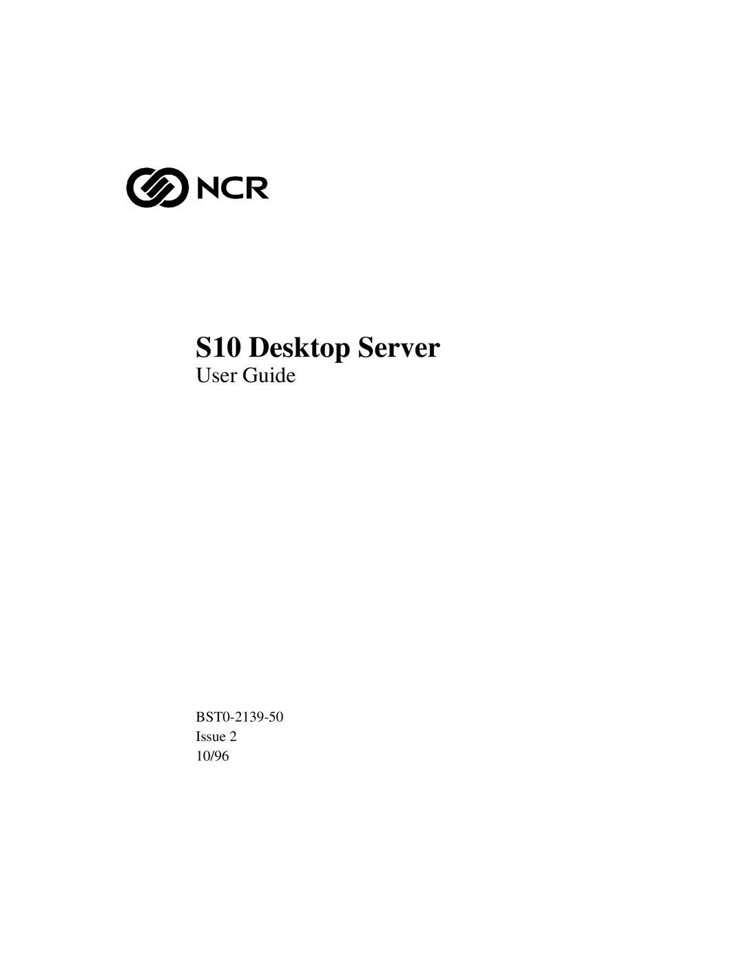 NCR manual S10 Desktop Server 