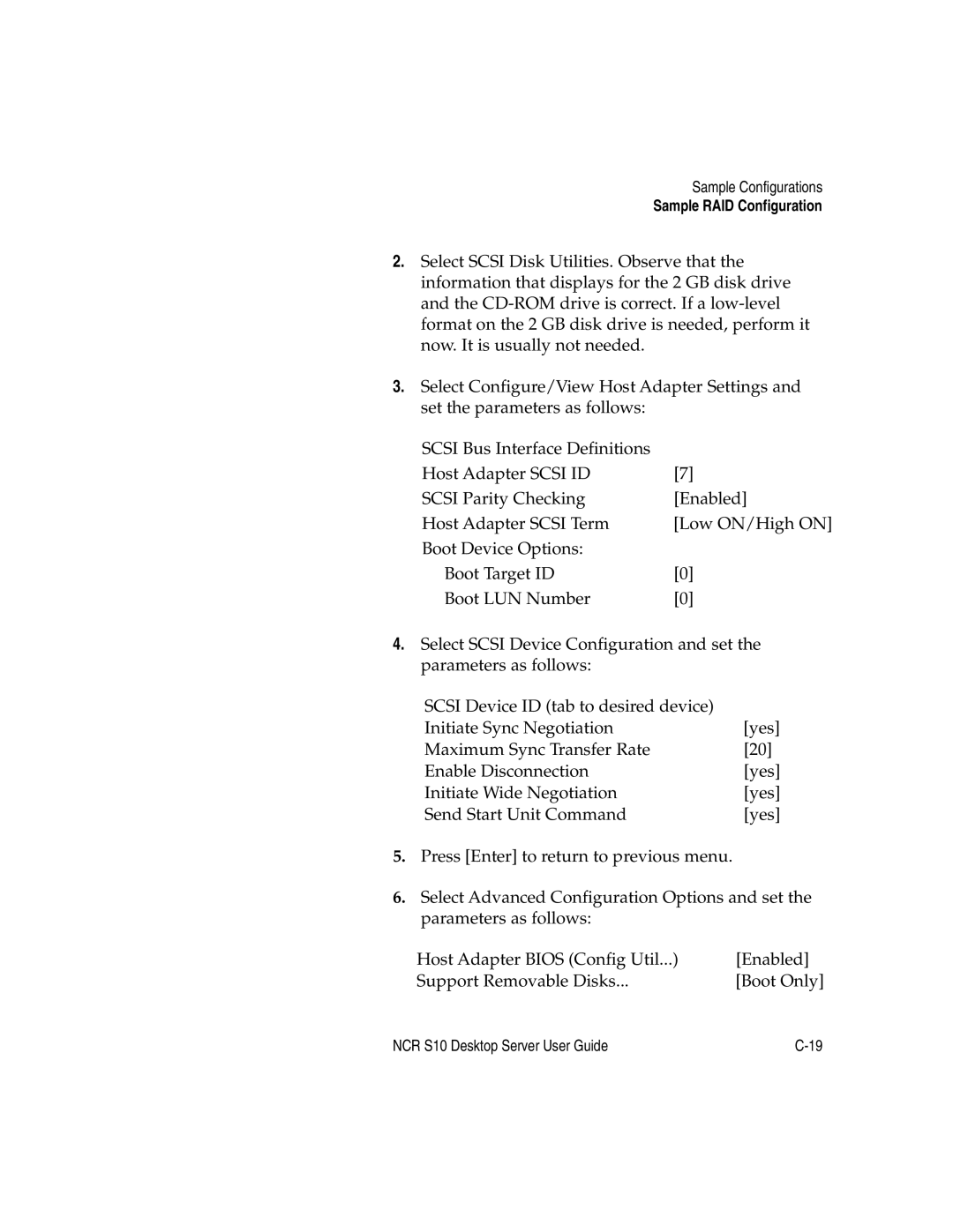 NCR S10 manual Sample RAID Configuration 