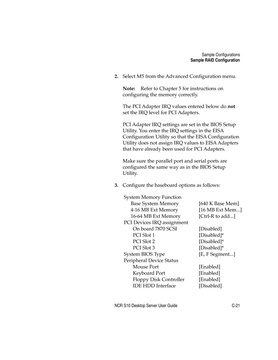 NCR S10 manual Sample RAID Configuration 