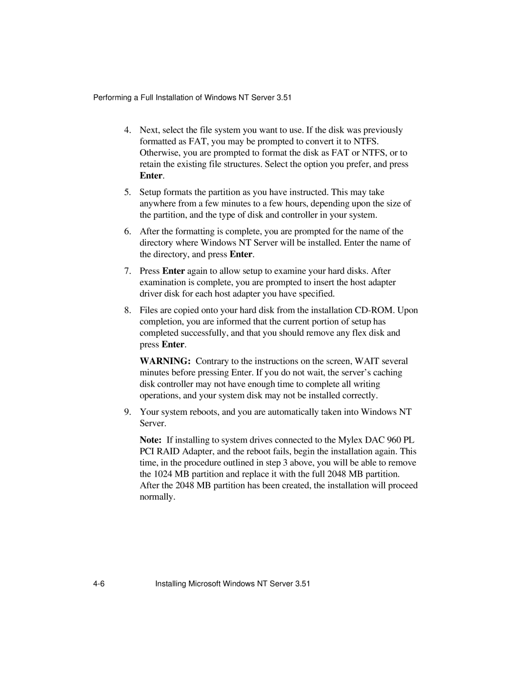 NCR S16 manual Performing a Full Installation of Windows NT Server 