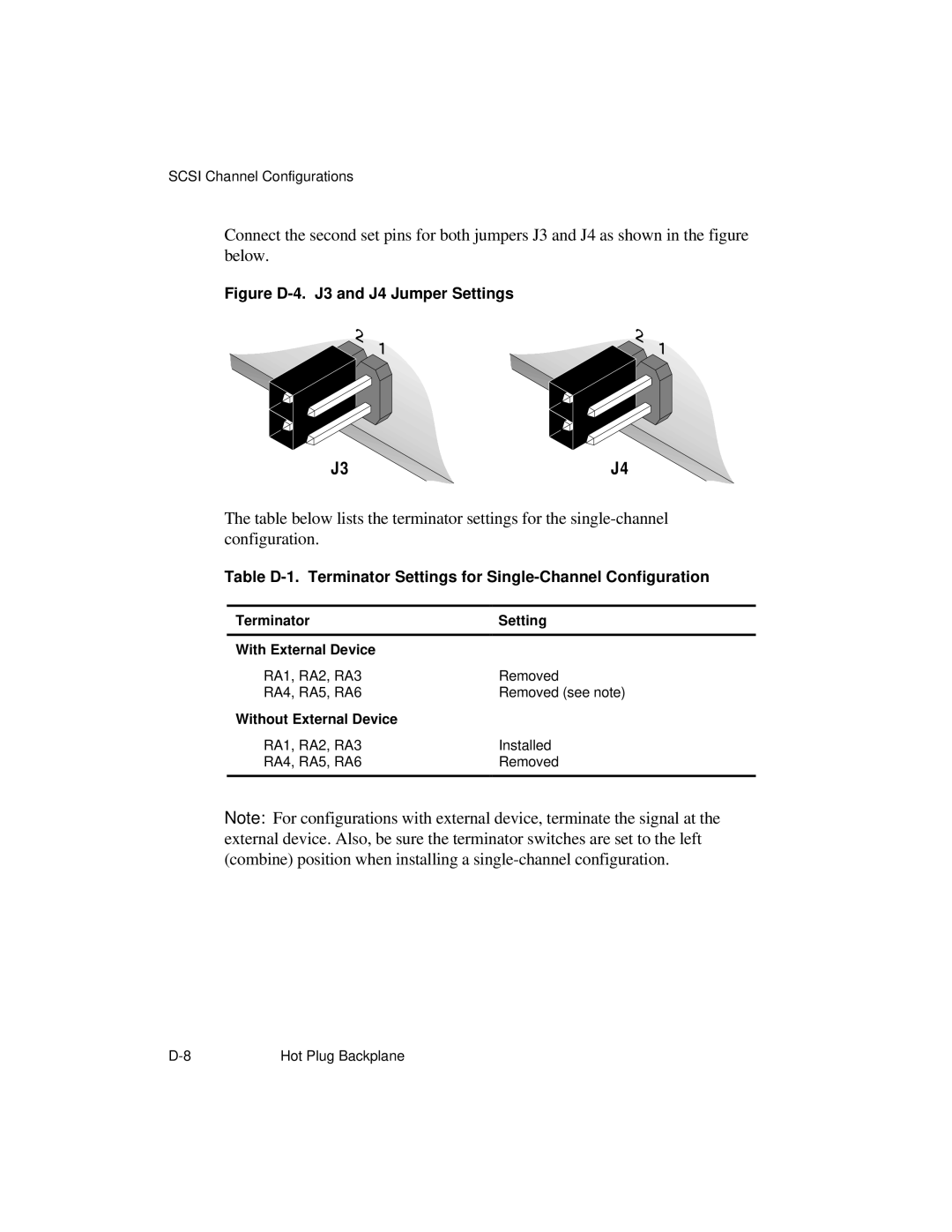 NCR S26 manual Terminator Setting With External Device, Without External Device 