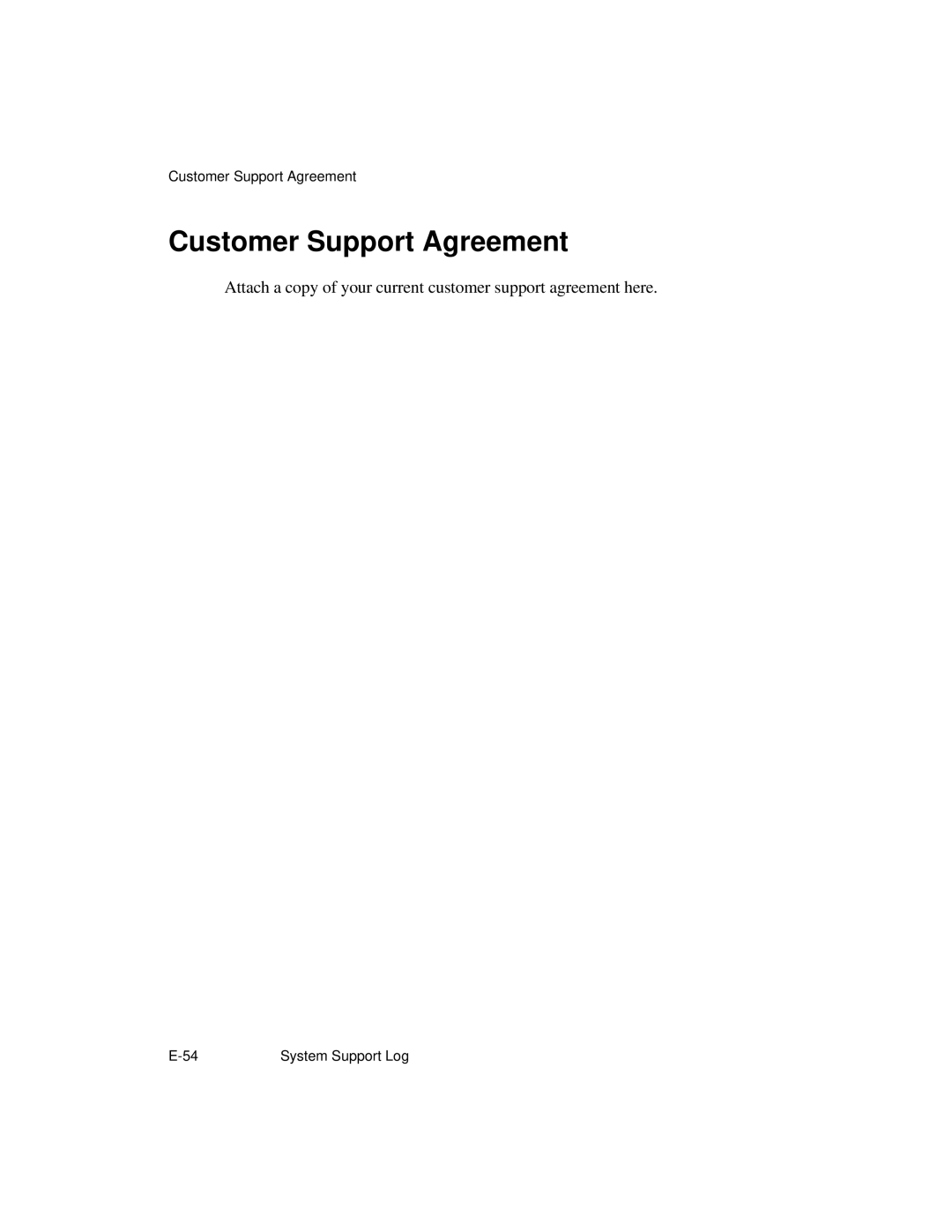 NCR S26 manual Customer Support Agreement 