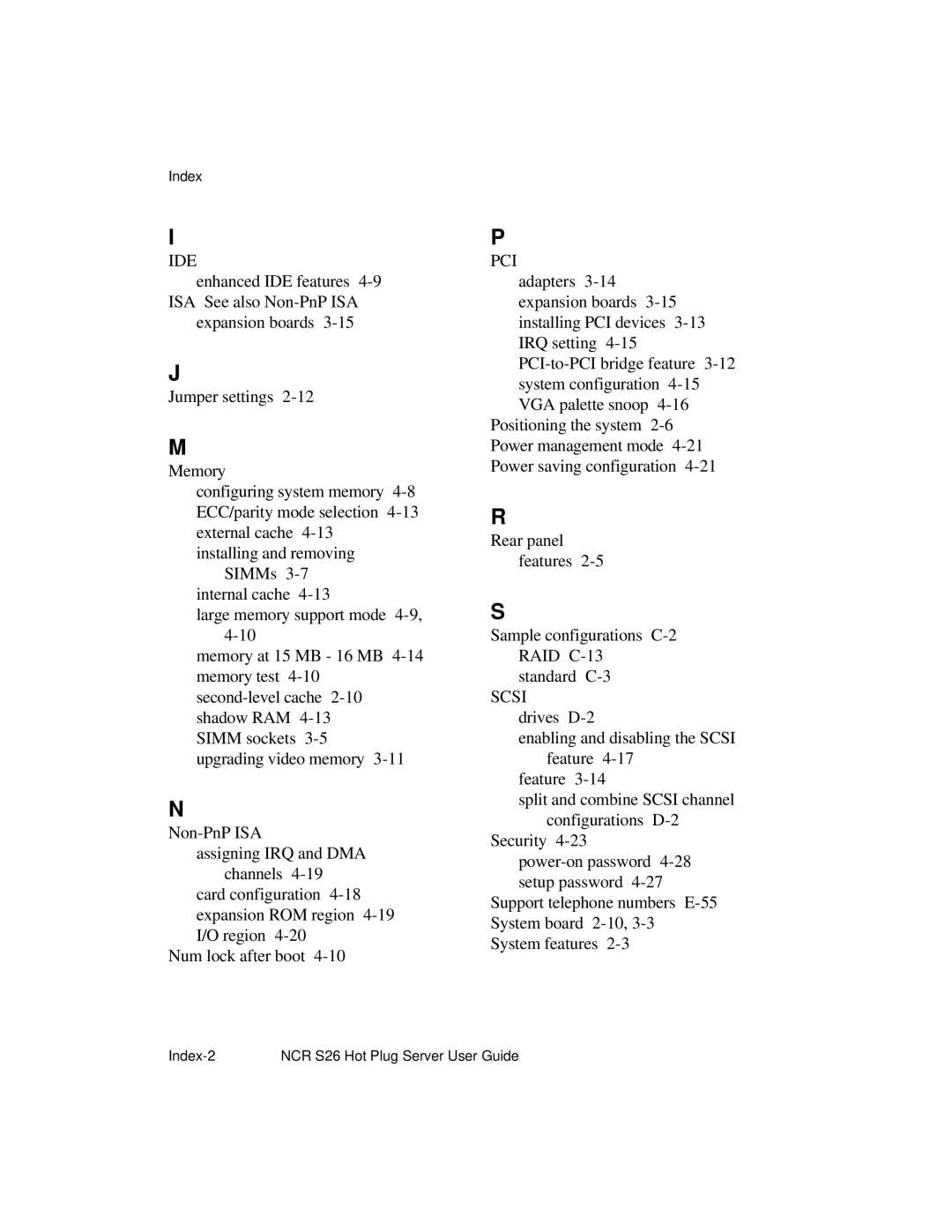 NCR S26 manual Ide 