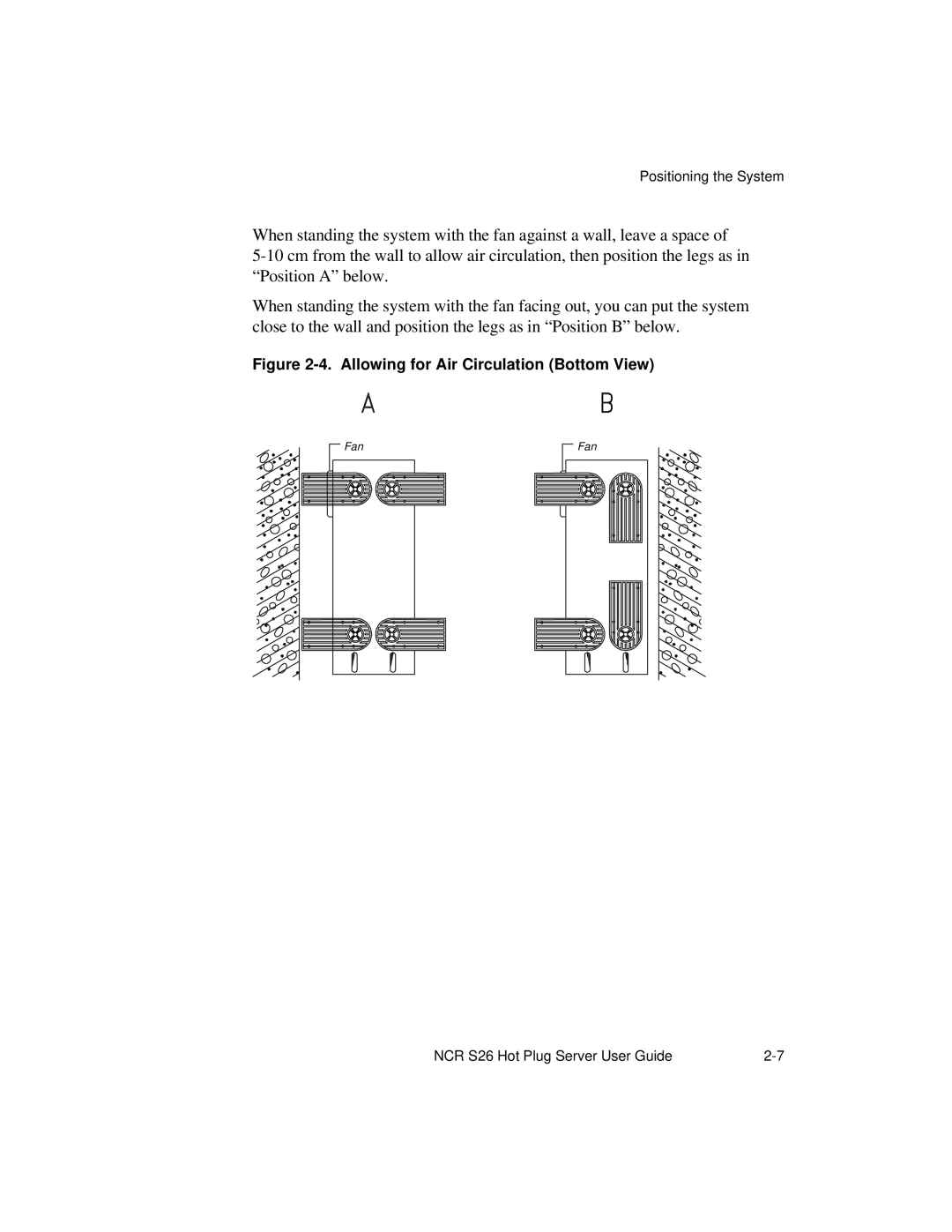 NCR S26 manual Allowing for Air Circulation Bottom View 