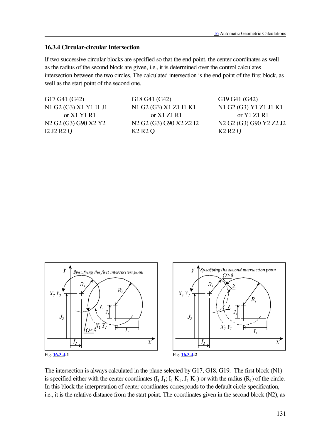 NCT Group 99M, 2000M manual Circular-circular Intersection 