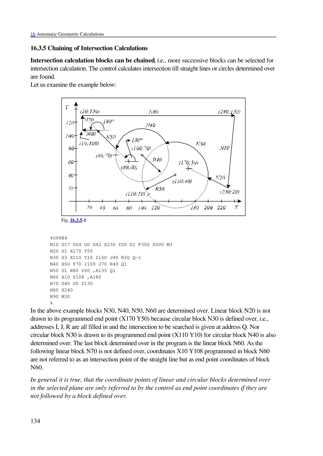 NCT Group 2000M, 99M manual Chaining of Intersection Calculations 