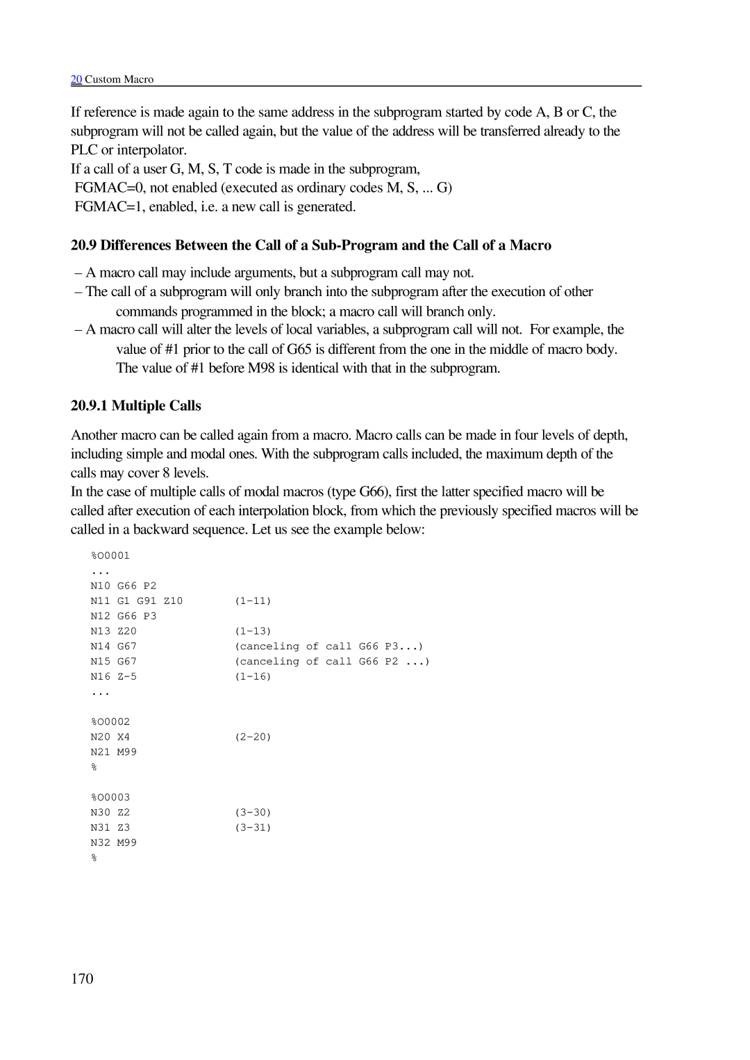 NCT Group 2000M, 99M manual Multiple Calls 