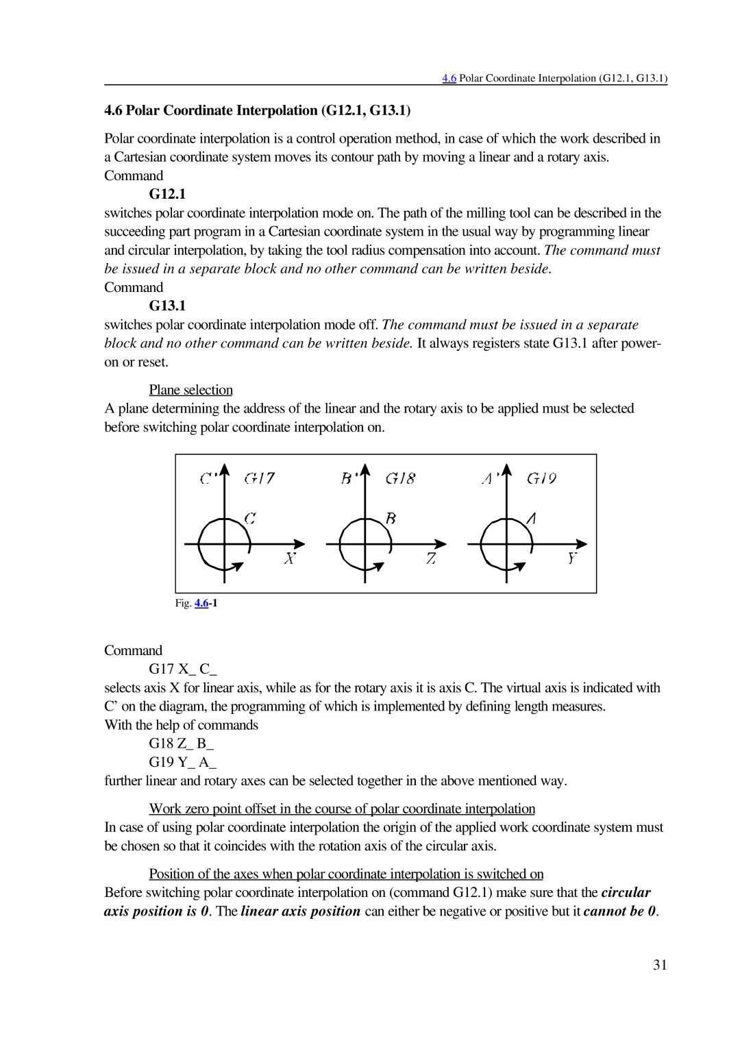 NCT Group 99M, 2000M manual Polar Coordinate Interpolation G12.1, G13.1 