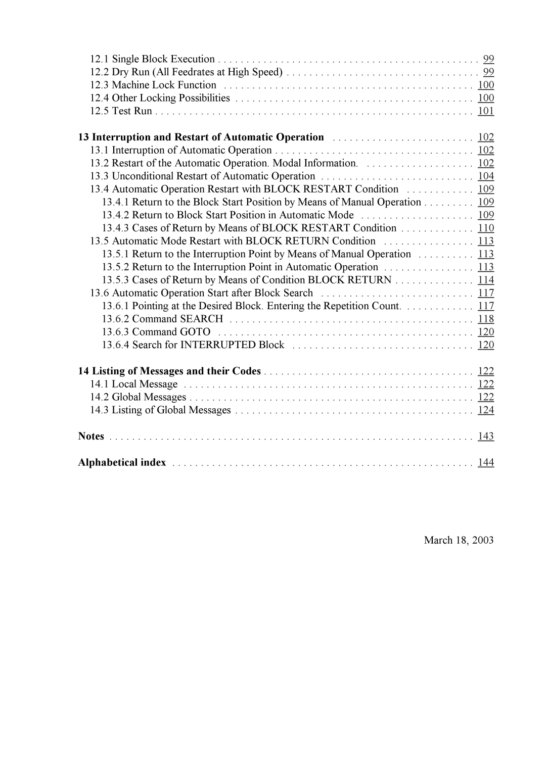 NCT Group NCT 2000T, NCT 100T, NCT 990T manual Interruption and Restart of Automatic Operation 