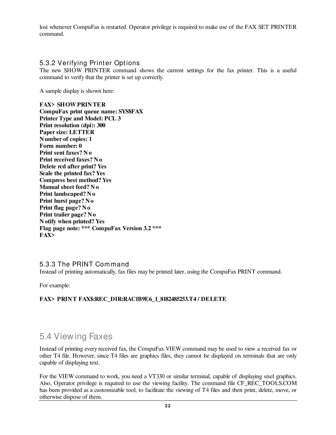 NDC comm CompuFax user manual Viewing Faxes, Verifying Print er Opt ions, Print Com m, FAX Show Prin TER 