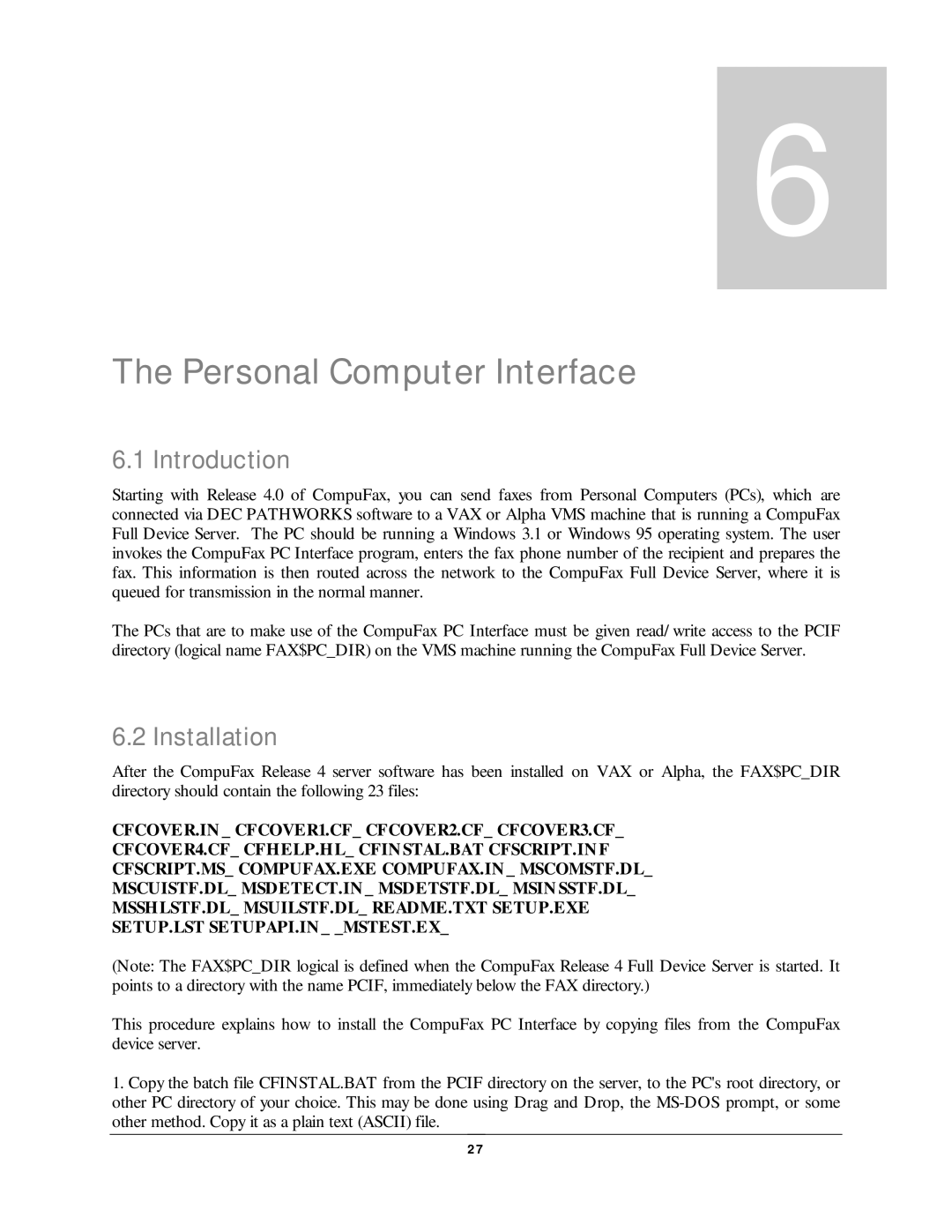 NDC comm CompuFax user manual Personal Computer Interface, Introduction, Installation 