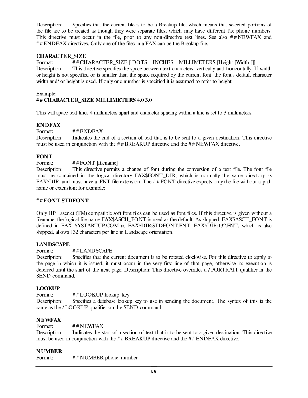 NDC comm CompuFax CH Aractersize, # # Charactersize Millimeters 4.0, EN Dfax, # # FON T Stdfon T LAN Dscape, Ewfax 