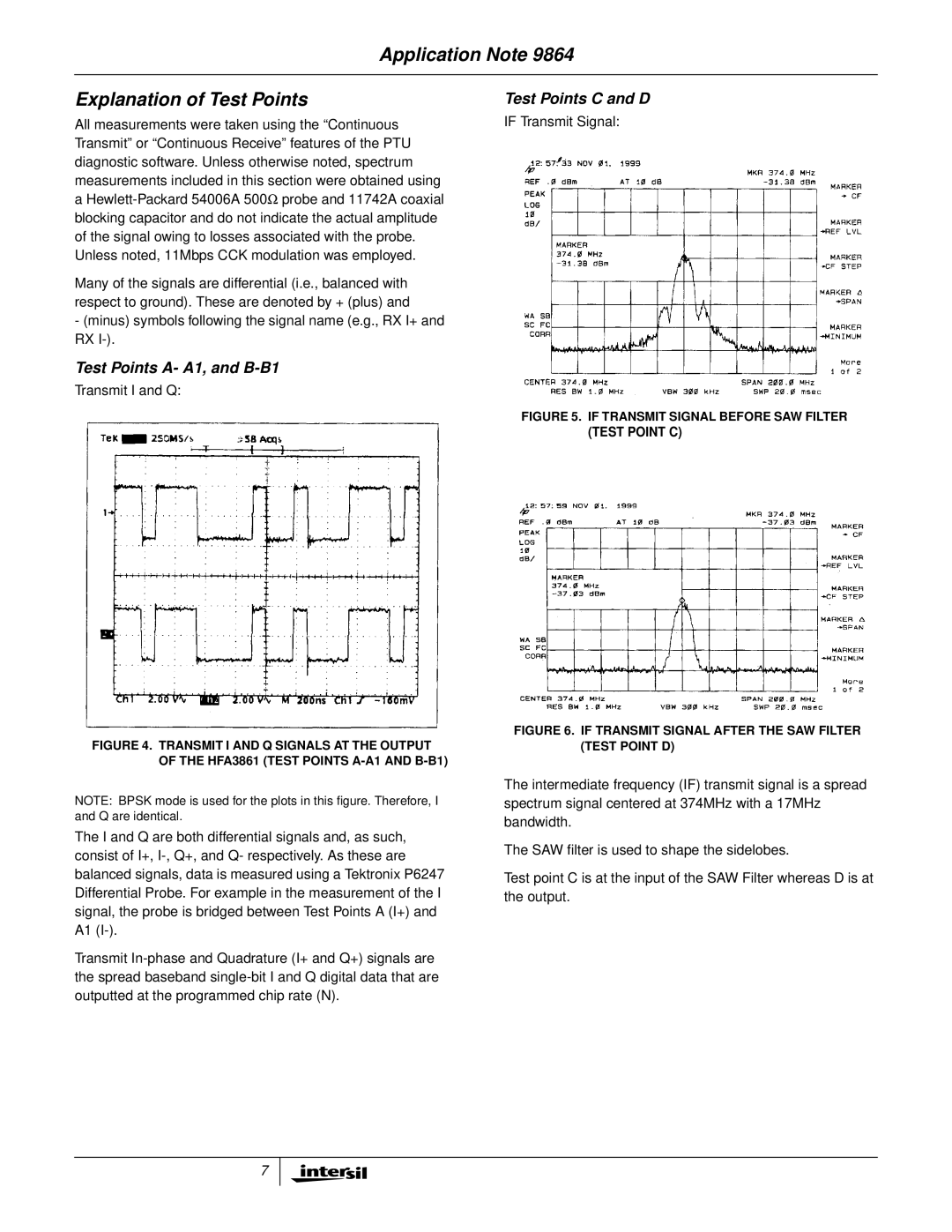 NDC comm HWB3163 manual Application Note Explanation of Test Points, Test Points A- A1, and B-B1, Test Points C and D 