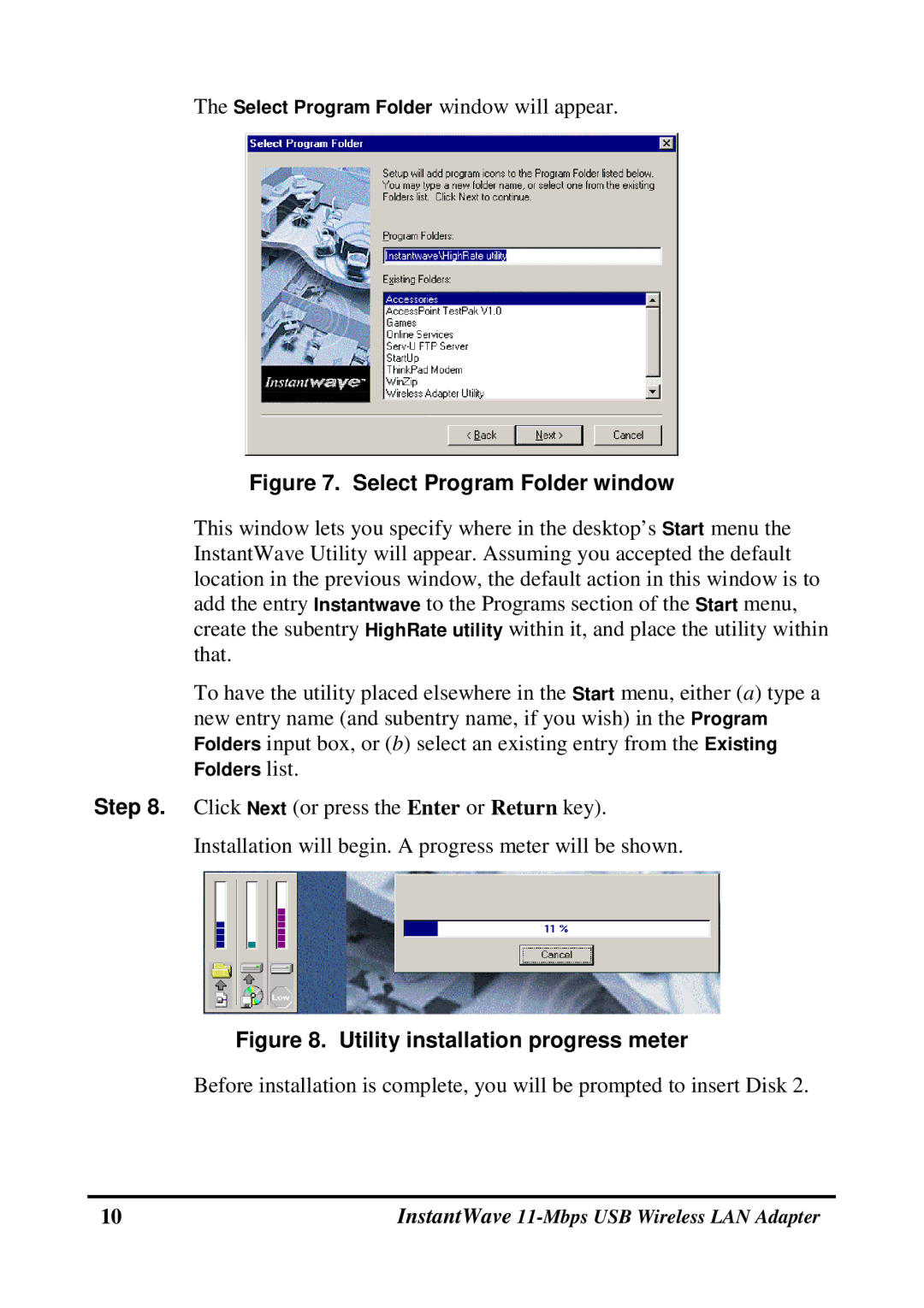 NDC comm NWH4020 manual Select Program Folder window 