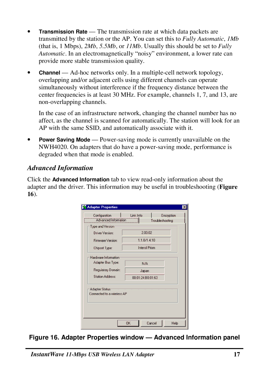 NDC comm NWH4020 manual Advanced Information 