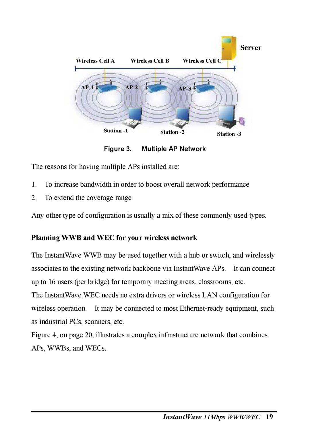 NDC comm NWH2610, NWH6210 manual Planning WWB and WEC for your wireless network, Multiple AP Network 