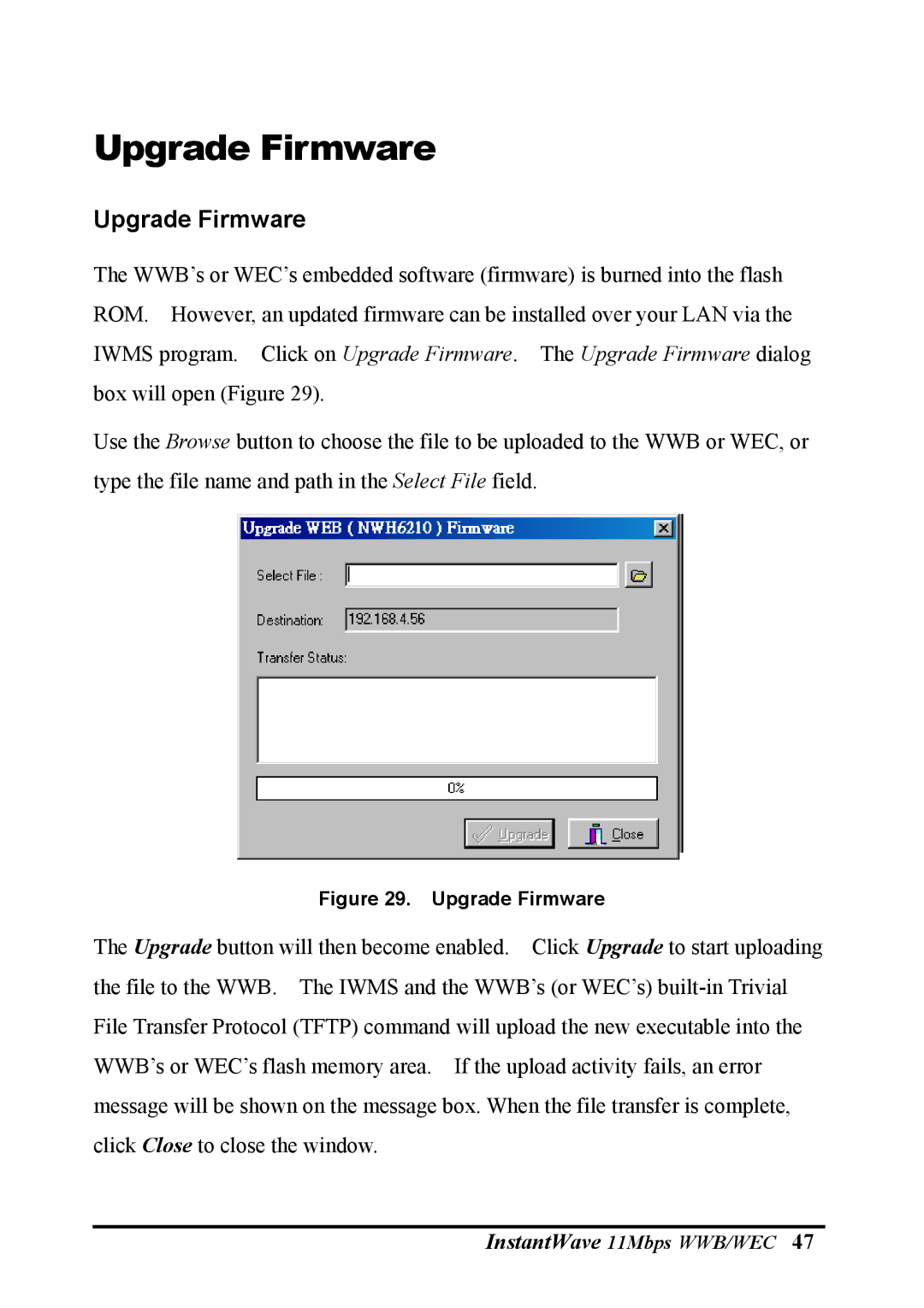 NDC comm NWH2610, NWH6210 manual Upgrade Firmware 