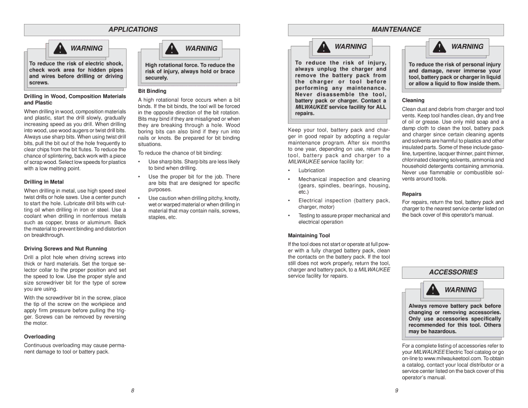 NEC 0612-20 manual Applications Maintenance, Accessories 