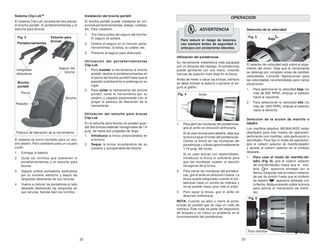 NEC 0724-20 manual Operacion 