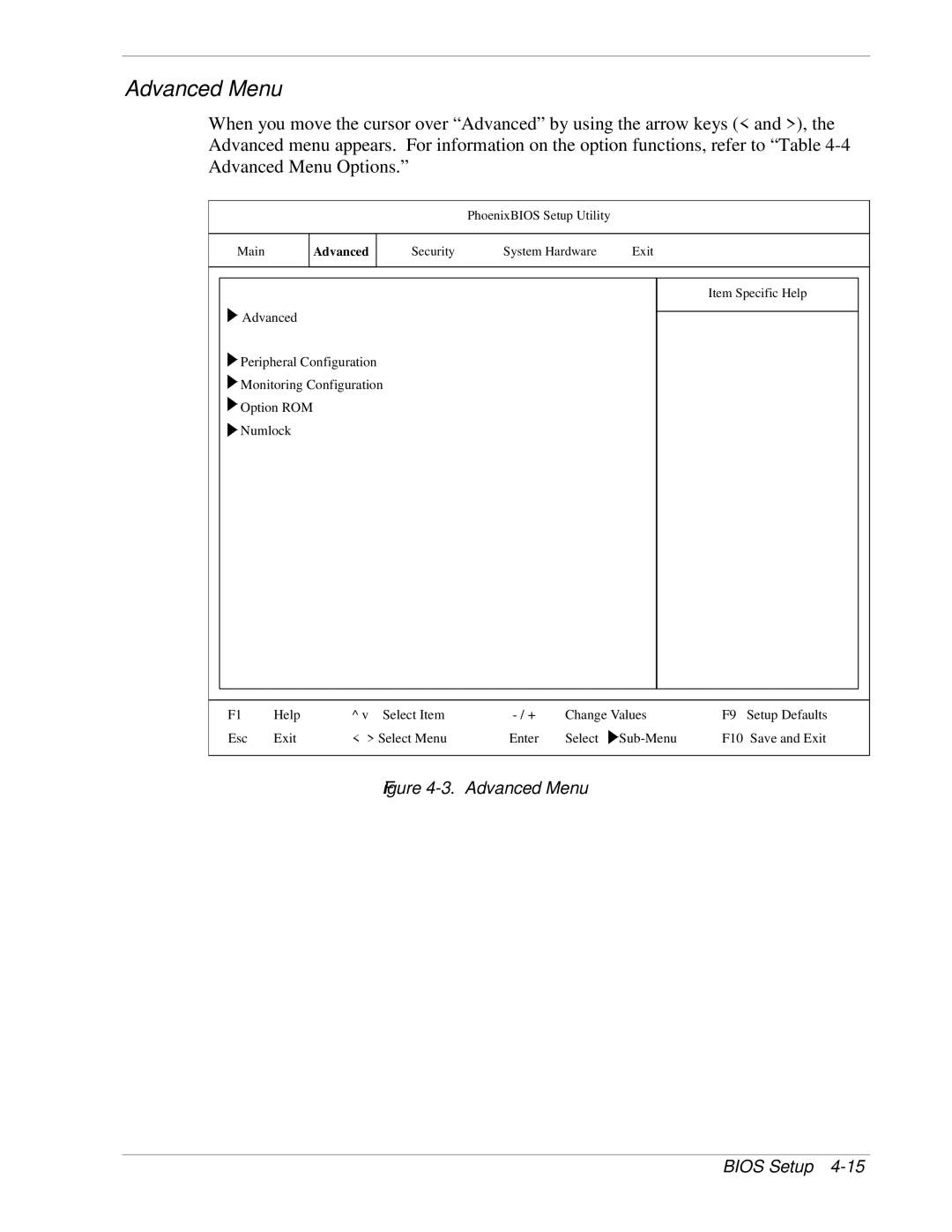 NEC 1080Xd manual Advanced Menu Bios Setup 