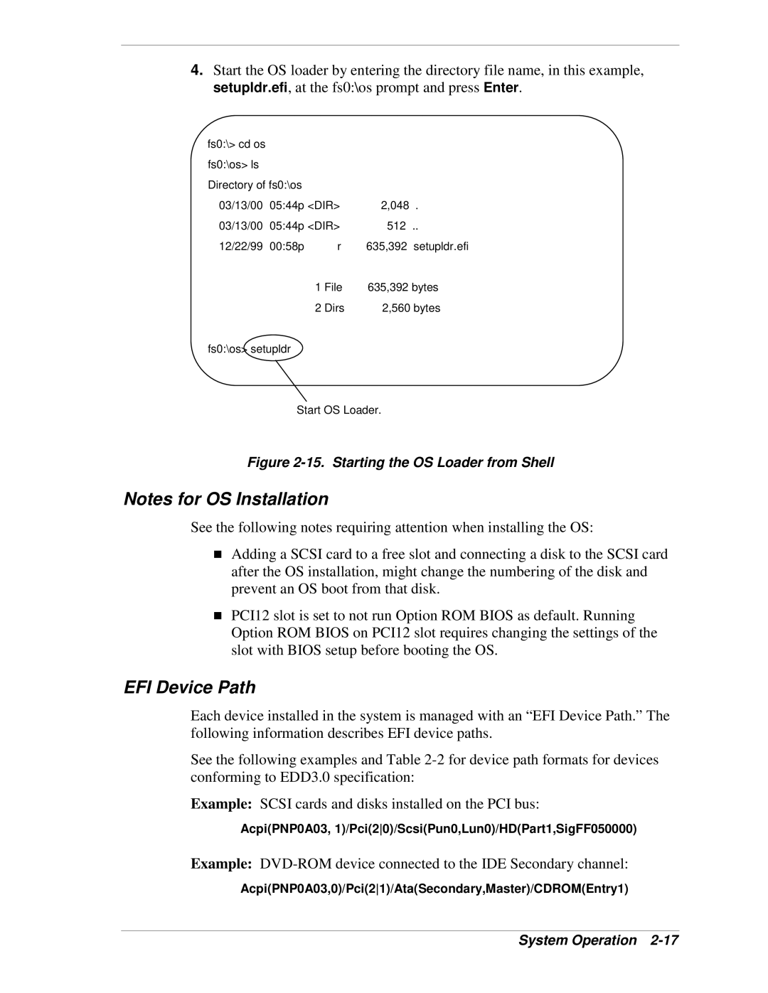 NEC 1080Xd manual EFI Device Path, Starting the OS Loader from Shell 