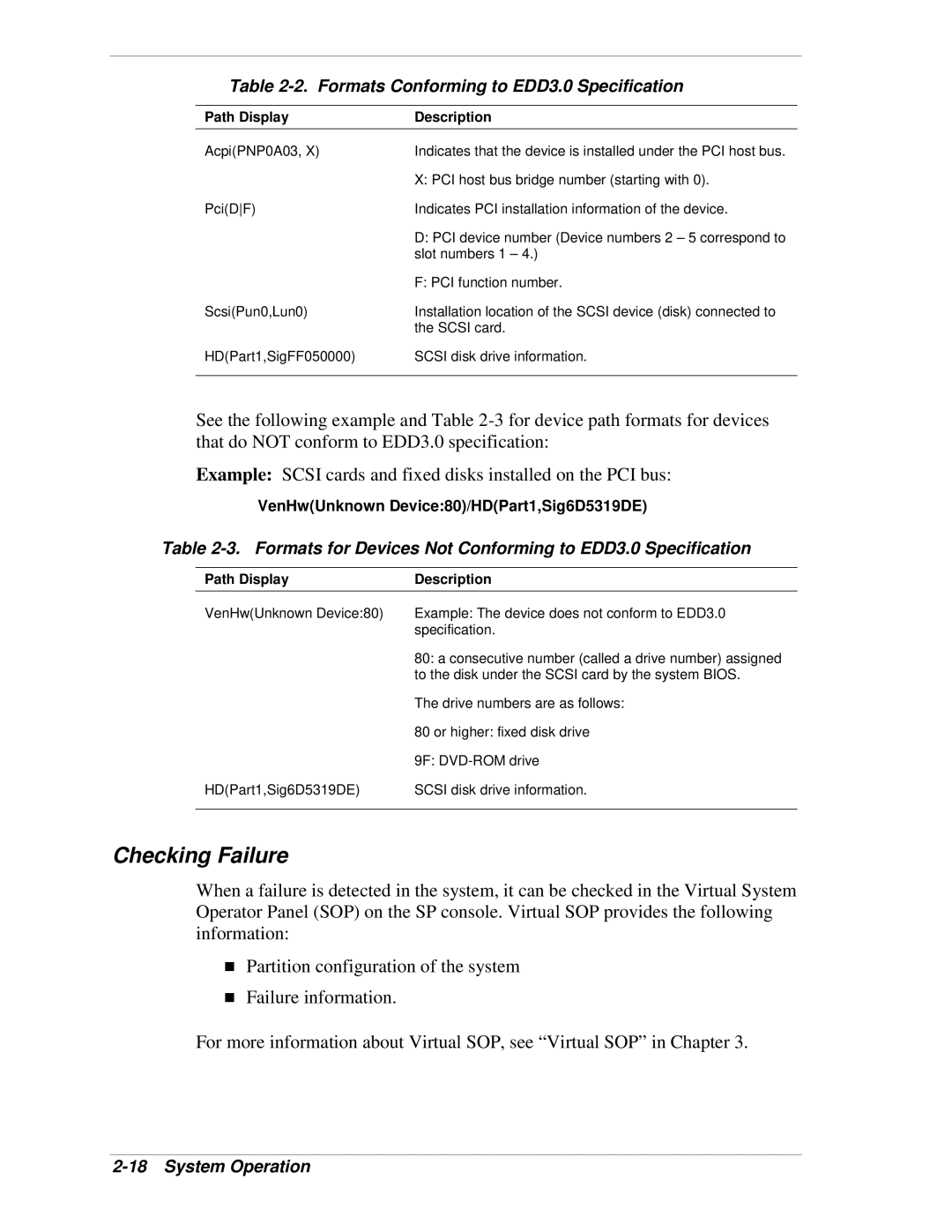 NEC 1080Xd manual Checking Failure, Formats Conforming to EDD3.0 Specification, Path Display Description 