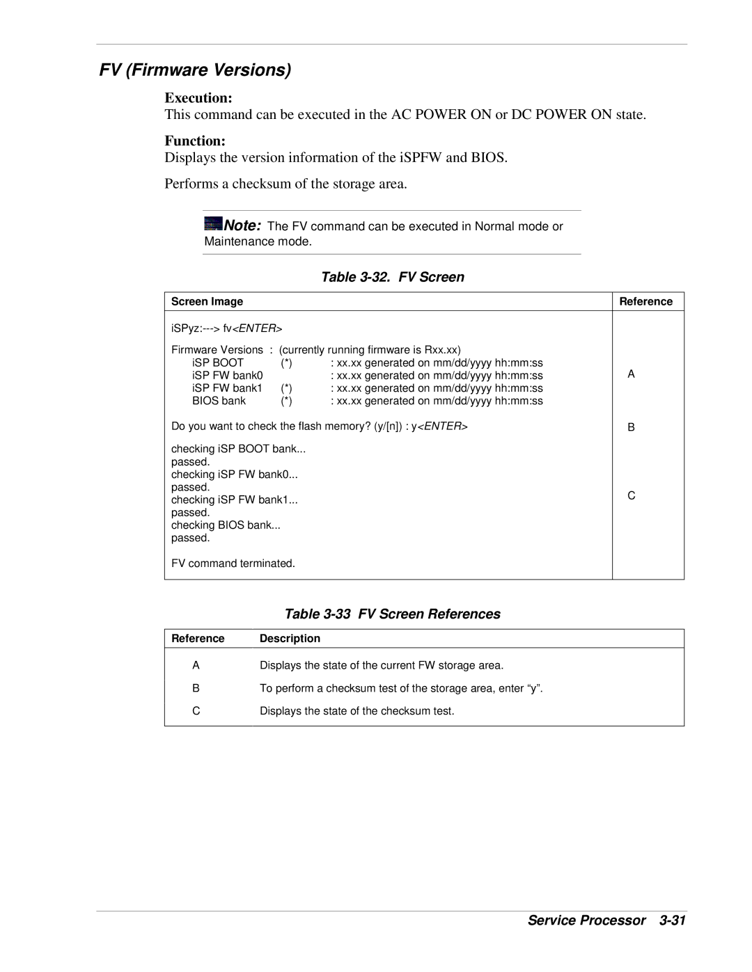 NEC 1080Xd manual FV Firmware Versions, FV Screen References 