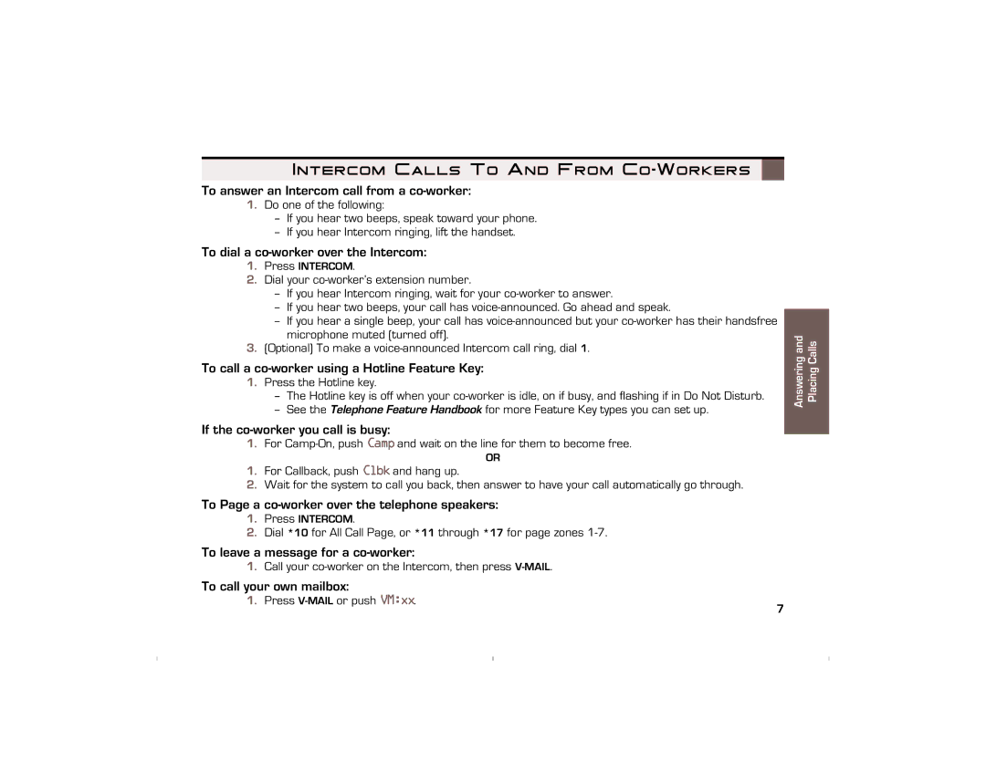 NEC 10930 95 manual Intercom Calls To And From Co-Workers 