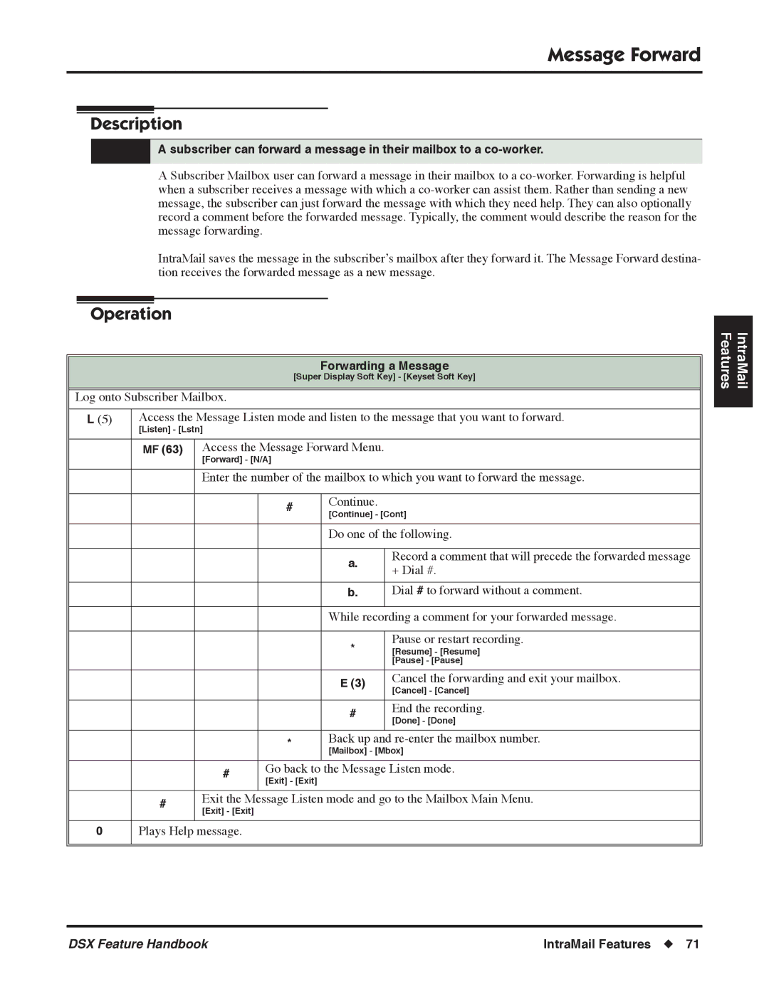 NEC 1093098 manual Message Forward, Forwarding a Message 